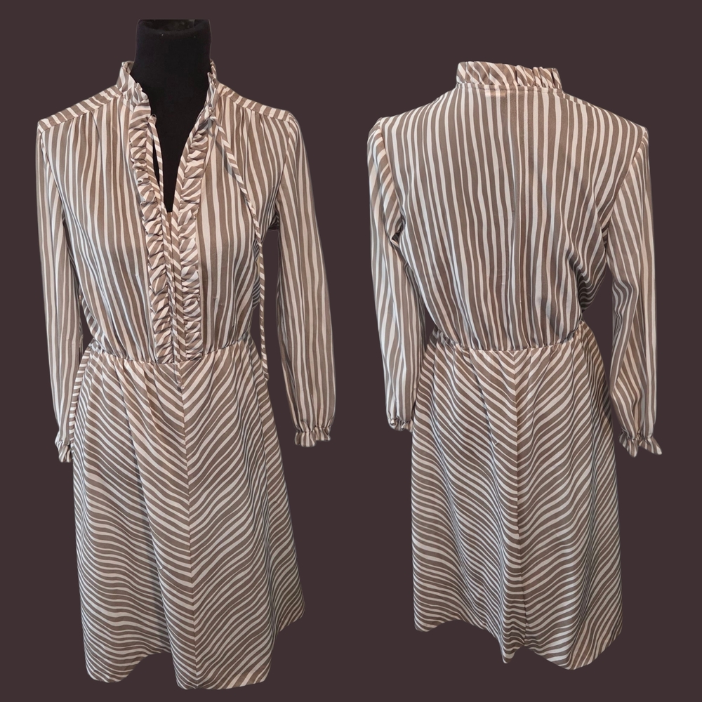 Chic Striped Long Sleeve Dress
